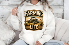 Farming Life PNG, Vintage Tractor &amp; Wheat Sublimation Design Product Image 5