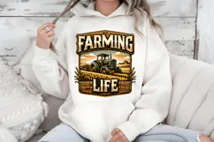 Farming Life PNG, Vintage Tractor & Wheat Sublimation Design Product Image 5