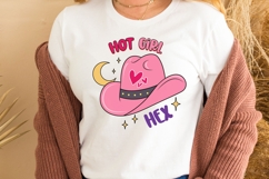 Hot Girl Hex PNG | Pink Cowgirl Hat Sublimation Design Product Image 4