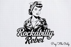 Rockabilly rebel PNG,Retro PinUp Sublimation PNG Product Image 1