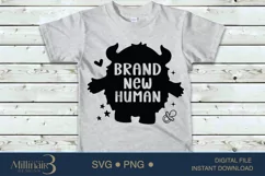 Brand New Human,New Born Svg,Baby Quotes, Cute Baby Saying S Product Image 5