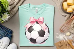 Pink Coquette Soccer PNG: Game Day Bow Shirt Design Product Image 8