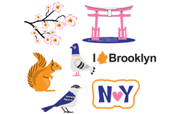 New York clipart Brooklyn Set SPrintable Design PNG, SVG Product Image 5
