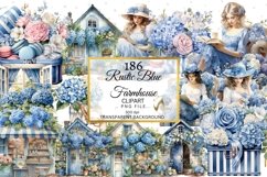 Big Country Vintage Blue Ice Farmhouse Watercolor Clipart Product Image 8