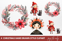 Christmas Hand Drawn Style Clipart Sublimation Product Image 1