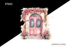 Watercolor Medirerranean Door Clipart Product Image 1