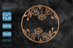 Floral Round Floral Sign SVG, Spring Welcome Sign SVG Product Image 1