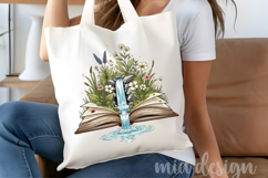 Floral Book Lover Png, Waterfall in Book Sublimation Design Product Image 4