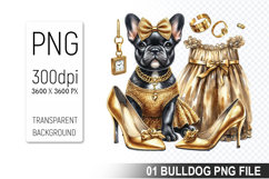 Watercolor Cute Bulldog Clipart PNG Bundle, Bulldog Art Product Image 6