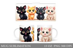Funny Cat Mug Design. Cute Cat Mug Sublimation Product Image 1