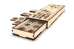 Dominoes with box, Christmas kids toy, Christmas lasercut Product Image 5