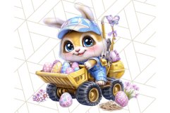 Pastel Easter Construction Clipart, Bunny Truck PNG Product Image 5