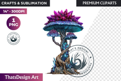 Glowing Fantasy Mushrooms PNG, Magic Mushroom Clipart Product Image 1