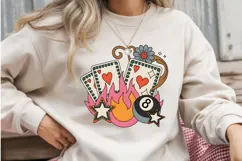 Retro Gambling Tattoo PNG | Vintage Casino Sublimation Product Image 2