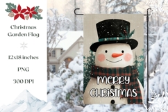 Cartoon Christmas Snowman Garden Flag, Welcome Garden Flag Product Image 1