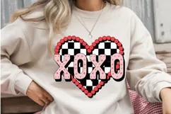 XOXO Checkerboard Heart PNG | Valentine’s Day Retro Heart Product Image 2