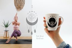 Floral moon svg bundle, Lotus svg, Moon phases svg, Mystical Product Image 5