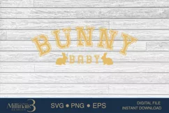 Easter Saying Bunny Baby SVG PNG | Baby Shower SVG Bunny Product Image 5