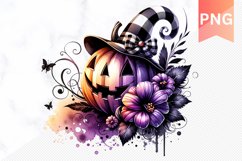 Flowers Halloween Sublimation - Flowers Clipart PNG Design Product Image 1