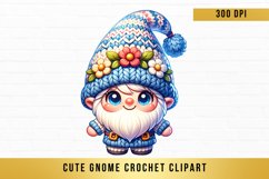 Cute gnome crochet clipart, crochet gnome sublimation Product Image 1