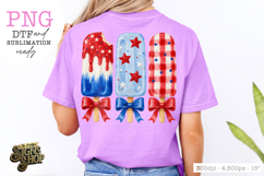 Patriotic Popsicle Bow PNG, 4th of July Summer Design Product Image 4