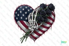 American Flag Gothic Heart Sublimation Product Image 1