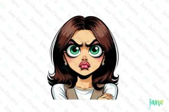 Angry Young Girl Sublimation Clipart Product Image 1