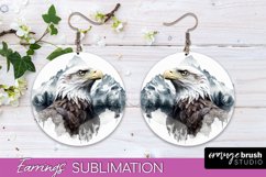 Wild Animals Round Earring Sublimation, Wildlife Earring PNG Product Image 1