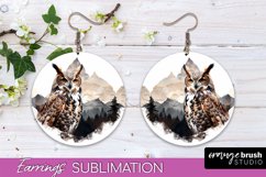 Wild Animals Round Earring Sublimation, Wildlife Earring PNG Product Image 1