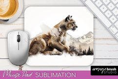Wild Animals Mouse Pad, Mountain Mousepad Sublimation Product Image 1