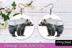 Wild Animals Round Earring Sublimation, Wildlife Earring PNG Product Image 1