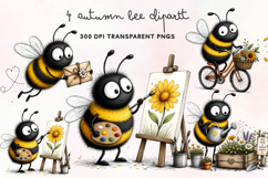 Autumn Bee Clipart PNG Product Image 1