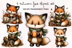 Autumn Fox Clipart PNG Product Image 1