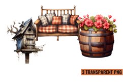 Vintage Rustic Wooden Clipart, Vintage Wooden Clipart Product Image 1