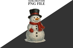 Oil painted snowman png design for T-shirts Product Image 2