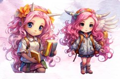 Back to School Unicorn Clipart Sublimation, Back to School Product Image 5