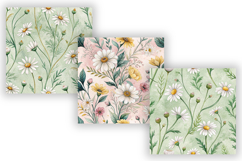 Daisy Spring Floral Seamless Pattern Bundle, Soft Pastel Product Image 5