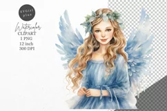 Christmas clipart, Angel clipart, Blue Christmas Product Image 1