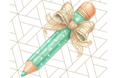 Chubby Pencil With Bows PNG Clipart, Cute School Supply Png Product Image 5