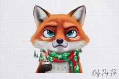 Grumpy Christmas Animal Coffee Clipart Bundle PNG Product Image 6