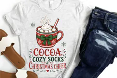 Hot Cocoa Christmas PNG, Cocoa Cozy Socks And Christmas Product Image 3