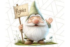 Easter Christian Gnome Clipart PNG Bundle, He Is Risen Art Product Image 5