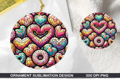 Heart Stained Glass Ornament PNG, Digital Download File Product Image 1