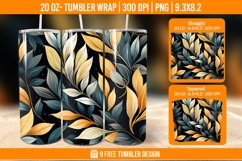 Leaf Tumbler Wrap Designs, Sublimation Wrap Product Image 1