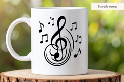 Hand Drawn Treble Clef With Music Notes SVG Product Image 5