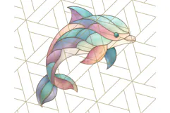 Stained Glass Sea Creatures PNG Clipart, Ocean Fantasy Product Image 5