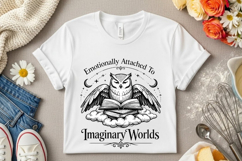 Emotionally Attached To Imaginary Worlds Owl Reading Book Product Image 5