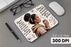 Afro Girl / Woman braided hair Mouse Pad, Black Queen PNG Product Image 1