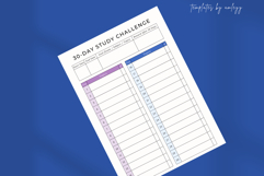 30-Day Study Challenge Planner | Canva Editable Study Tracke Product Image 5