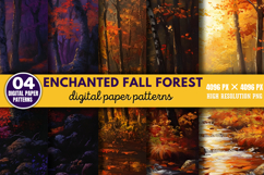 Enchanted Fall Forest Digital Paper Bundle PNG Product Image 6